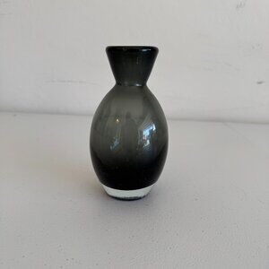Black Glass Vase | Modern Minimalist Home Decor | ~6” Tall